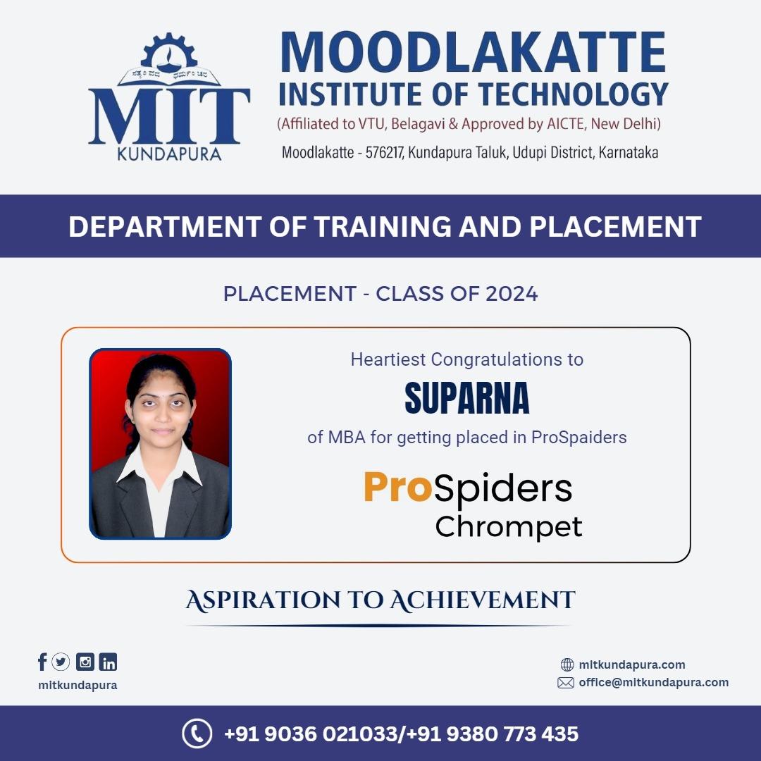 MITK MBA Students placement